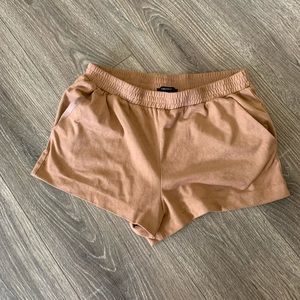 Tan Faux Suede Shorts